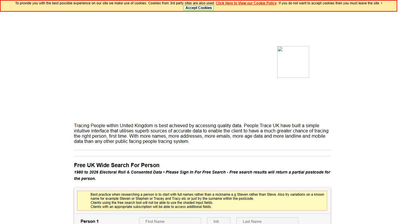 People Trace UK Electoral Roll